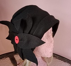 Black cloche hat. Size large 58cm $20