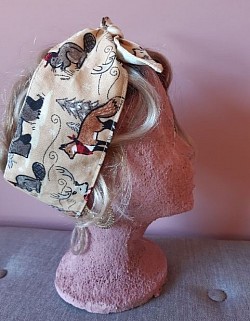 Woodland, animals wide headscarf $15 (also available in extra wide)