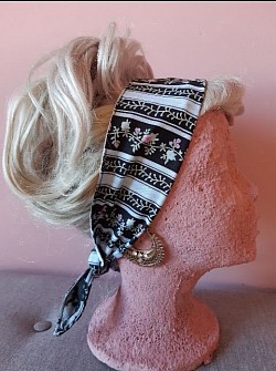 Striped flower and lace, extra wide $25