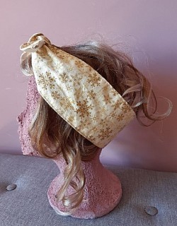 Gold snowflake wide headscarf $15