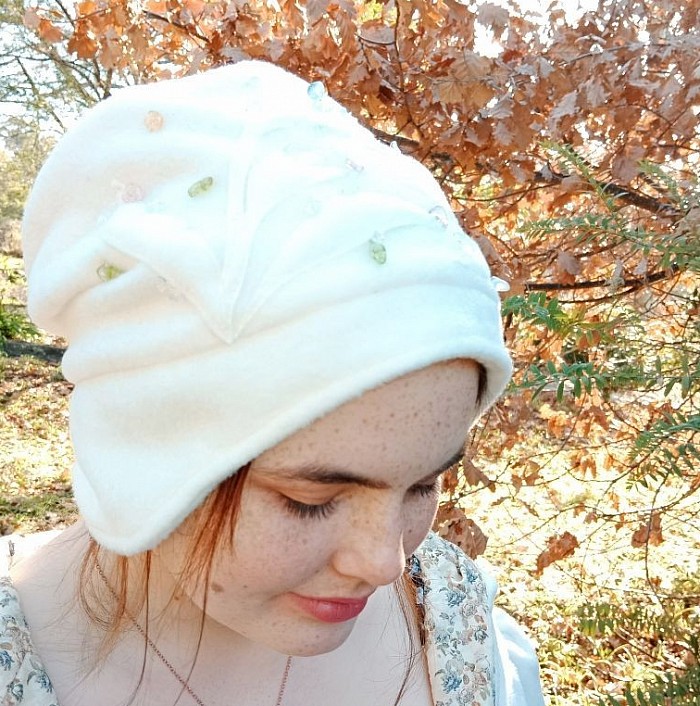 Cream slouch hat large 58cm