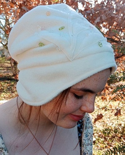 Cream slouch hat large 58cm