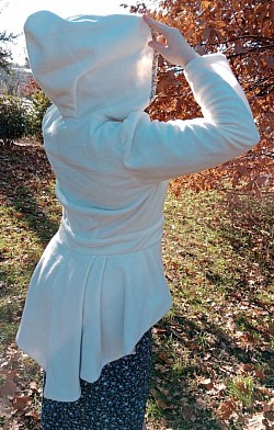 Hooded peplum jacket cream size L $80