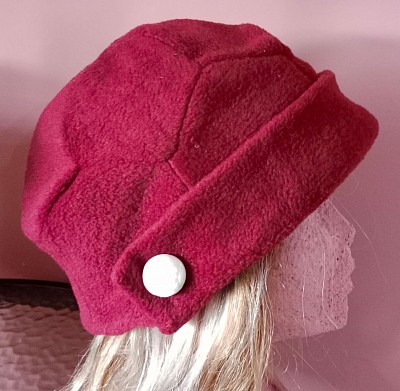 Burgundy cloche hat large half brim