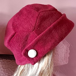 Burgundy cloche hat half brim large $30