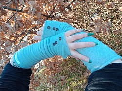 Extreme length fingerless gloves grey small $20