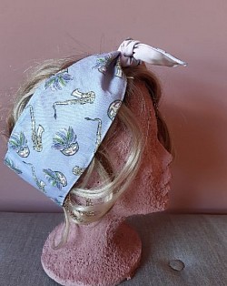 Lavender and pale pink, jazz, wide headscarf $15 (also available in extra wide)