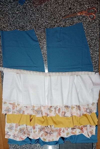 5 tiered ruffle skirt in the making