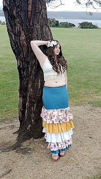 Five tiered ruffle skirt