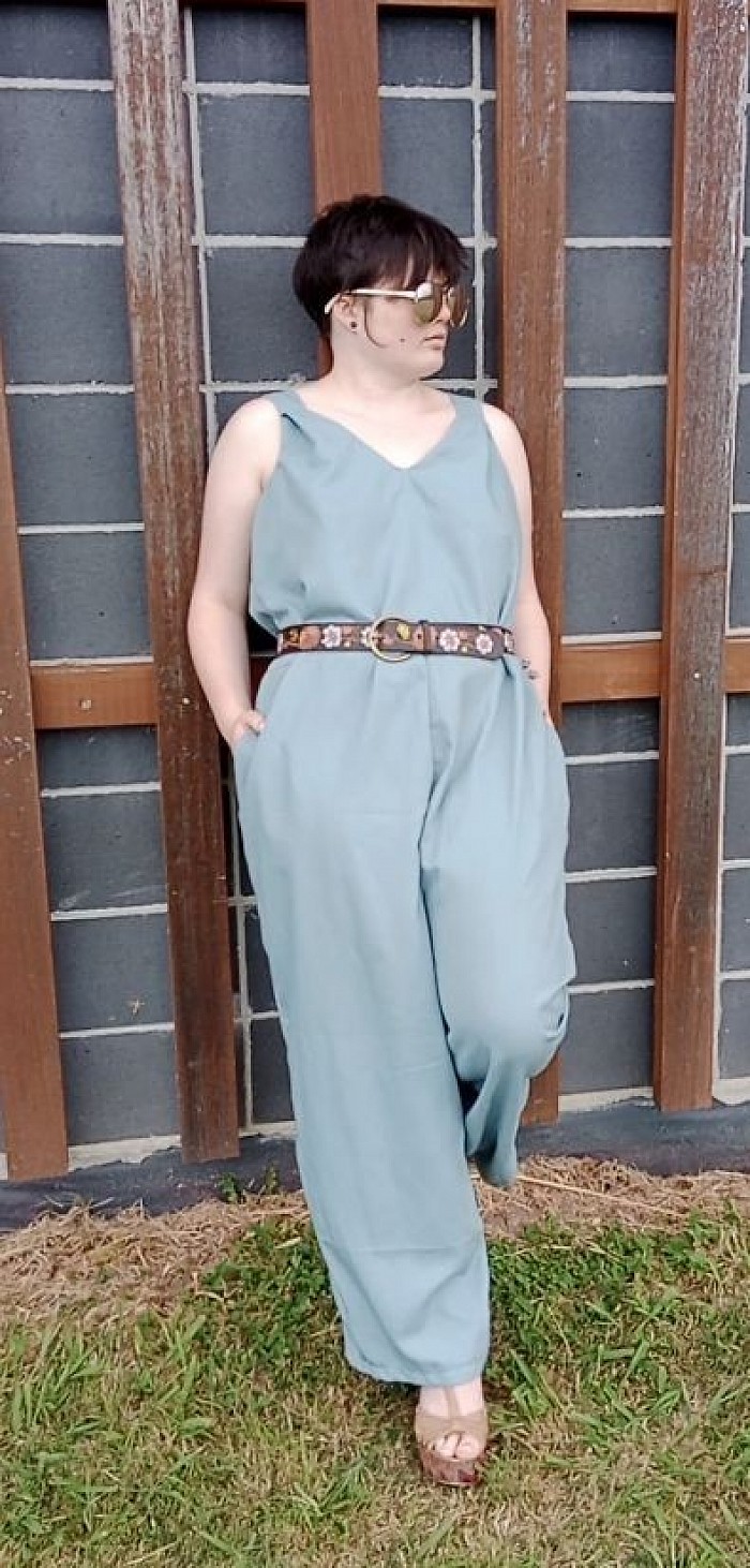 Dusky blue jumpsuit