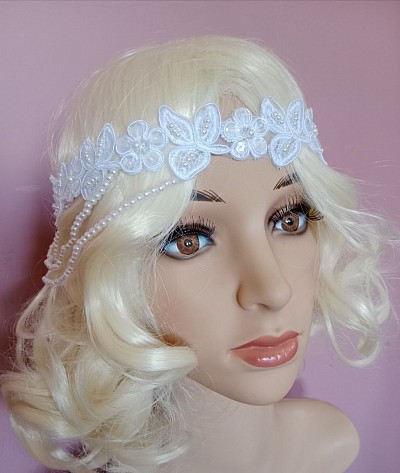 1920's 'flapper' beaded hair garland