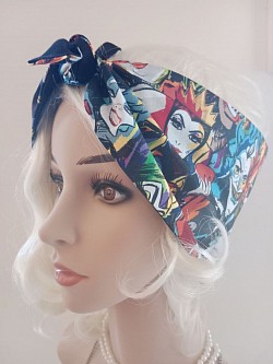 Evil Characters, extra wide, Rockabilly headscarf $20