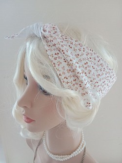 Tiny brown leaf print, extra wide Rockabilly headscarf $20