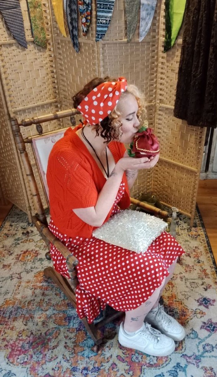 Rockabilly headscarf red/white polka dot