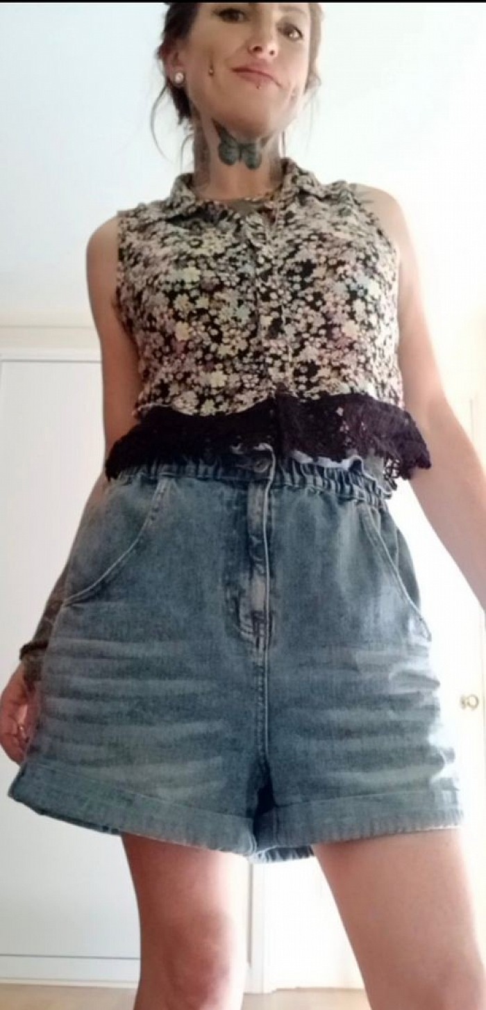 Denim high rise paperbag shorts up folded hem brand cotton:on size 10 $20